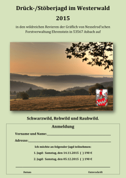 Dr&uuml;ck-/St&ouml;berjagd im Westerwald 2015