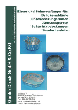 Prospekt mit Eimern und Schmutzfängern zum
