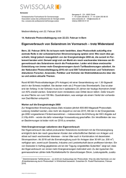 Eigenverbrauch von Solarstrom im Vormarsch &ndash; trotz Widerstand