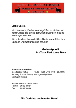 Guten Appetit Alle Gerichte auch au&szlig;er Haus!