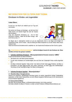 Information Einnässen - Gesundheit Nord Klinikverbund Bremen