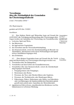 321.1 Verordnung über die Zuständigkeit der Gemeinden im