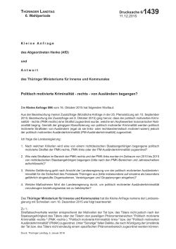 Antwort auf die Kleine Anfrage 596 des Thüringer Ministeriums für