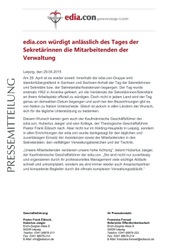 edia.con w&uuml;rdigt anl&auml;sslich des Tages der Sekret&auml;rinnen die