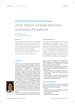 «Frau Doktor, ich habe Atemnot»: ambulante Perspektive