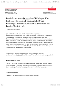 Landeshauptmann Dr.[Doktor] Josef Pühringer: Univ. Prof.[Professor