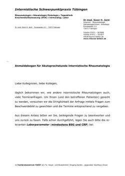 Internistische Schwerpunktpraxis T&uuml;bingen