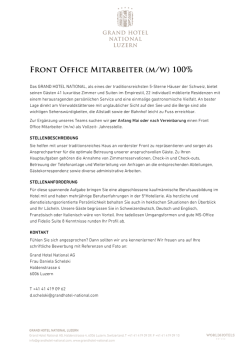 inserat front office mitarbeiter 28.01.16