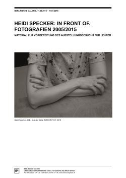 heidi specker: in front of. fotografien 2005/2015