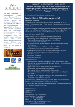 Assistant Front Office Manager (m/w) - Hoteljob