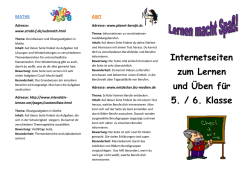 Internetseiten zum &Uuml;ben von Klasse 5a