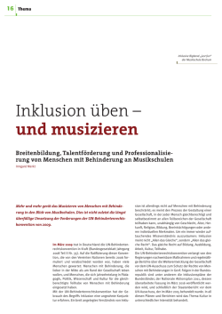 Inklusion &uuml;ben &ndash; und musizieren