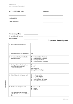 Fragebogen Sport allgemein