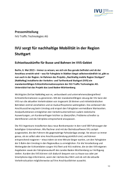 PM | IVU sorgt für nachhaltige Mobilität in der Region Stuttgart