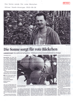 Die Sonne sorgt f&uuml;r rote B&auml;ckchen