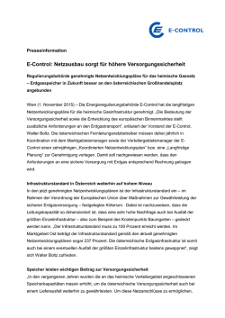 E-Control: Netzausbau sorgt f&uuml;r h&ouml;here Versorgungssicherheit