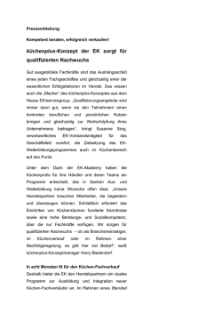 küchenplus-Konzept der EK sorgt für qualifizierten Nachwuchs