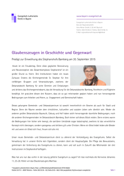 Glaubenszeugen in Geschichte und Gegenwart