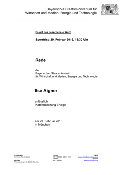 Ilse Aigner - Bayerisches Staatsministerium f&uuml;r Wirtschaft und
