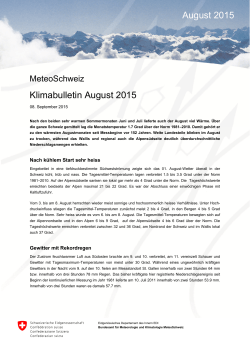 Klimabulletin August 2015 August 2015