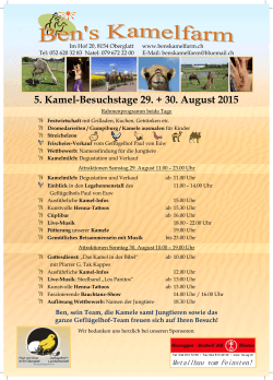 5. Kamel-Besuchstage 29. + 30. August 2015