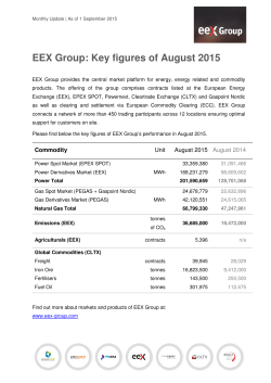 EEX Group: Key figures of August 2015