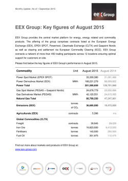EEX Group: Key figures of August 2015