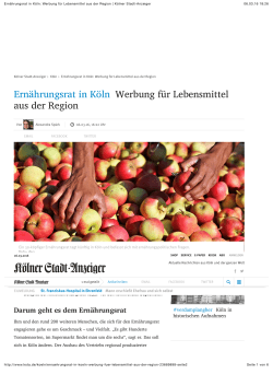 Ernährungsrat in Köln: Werbung für Lebensmittel aus der Region