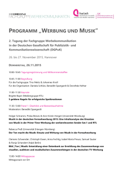 programm „werbung und musik“ - Hochschule für Musik, Theater