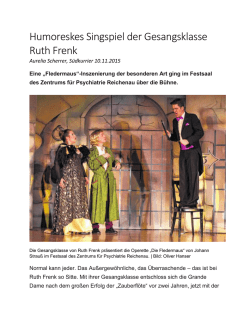 Humoreskes Singspiel der Gesangsklasse Ruth Frenk