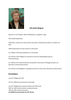 Vita Ruth Wagner Parteileben: