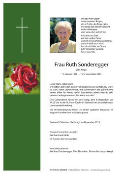 Frau Ruth Sonderegger