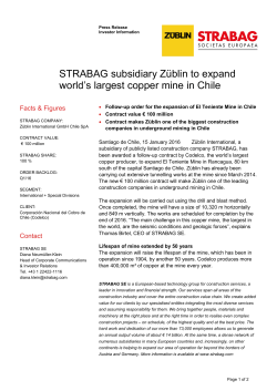 STRABAG subsidiary Züblin to expand world´s largest copper mine