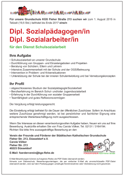 Dipl. Sozialpädagogen/in Dipl. Sozialarbeiter/in - KGS
