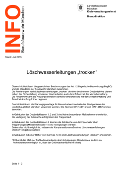 Löschwasserleitungen „trocken“
