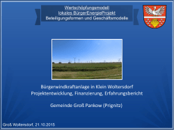 Gemeinde Groß Pankow (Prignitz) Bürgerwindkraftanlage in Klein