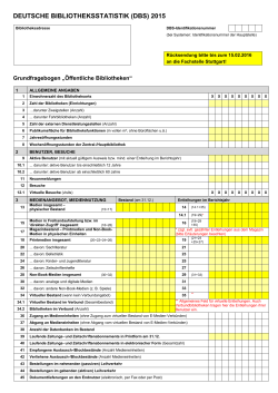 deutsche bibliotheksstatistik (dbs) 2015