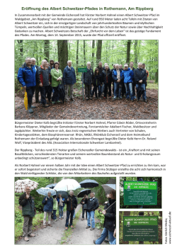 Eröffnung des Albert Schweitzer-Pfades in Rothemann, Am Rippberg