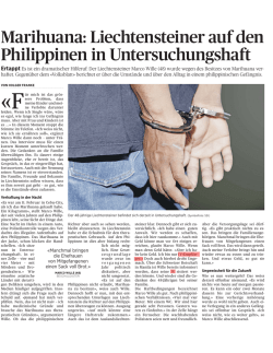 Marihuana: Liechtensteiner auf den Philippinen in Untersuchungshaft