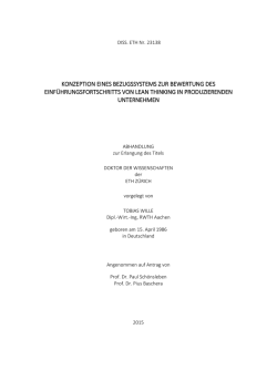 Diplomarbeit Tobias Wille - ETH E-Collection
