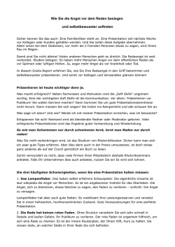 Gratisreport &bdquo;Wie Sie die Angst vor dem Reden besiegen und