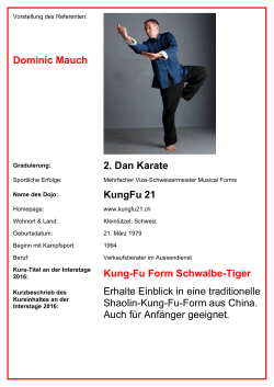 Referenten-Vorstellung Dominic Schwalbe-Tiger - Kun-tai