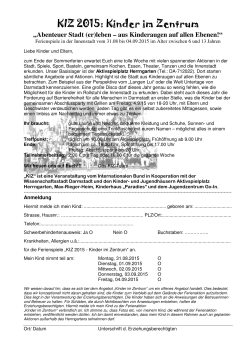 KIZ 2015: Kinder im Zentrum