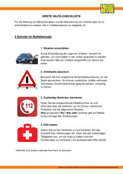 Erste Hilfe Checkliste