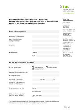 Antrag auf die Genehmigung von Film-, Audio