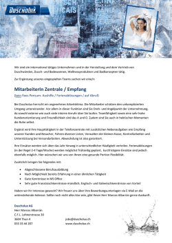 MitarbeiterIn Zentrale / Empfang
