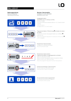 Notice d`utilisation pour la serrure &agrave; combinaison LO