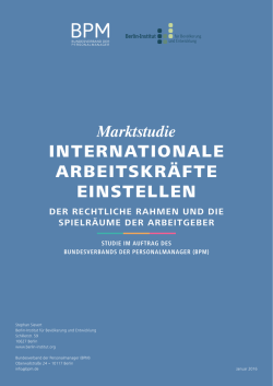 internationale arbeitskr&auml;fte einstellen - Berlin