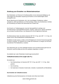 Anleitung zum Einstellen von Wiederladematrizen