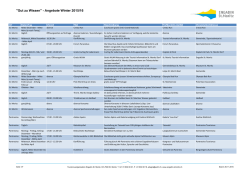 Gut zu Wissen Angebote Winter 2015/2016
